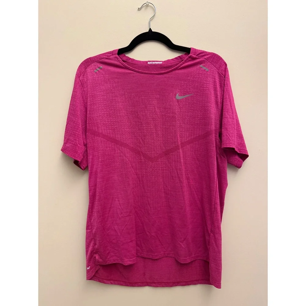 Nike Running Dri-FIT ADV Pink Short Sleeve Training Shirt CZ9046-614 Womens L